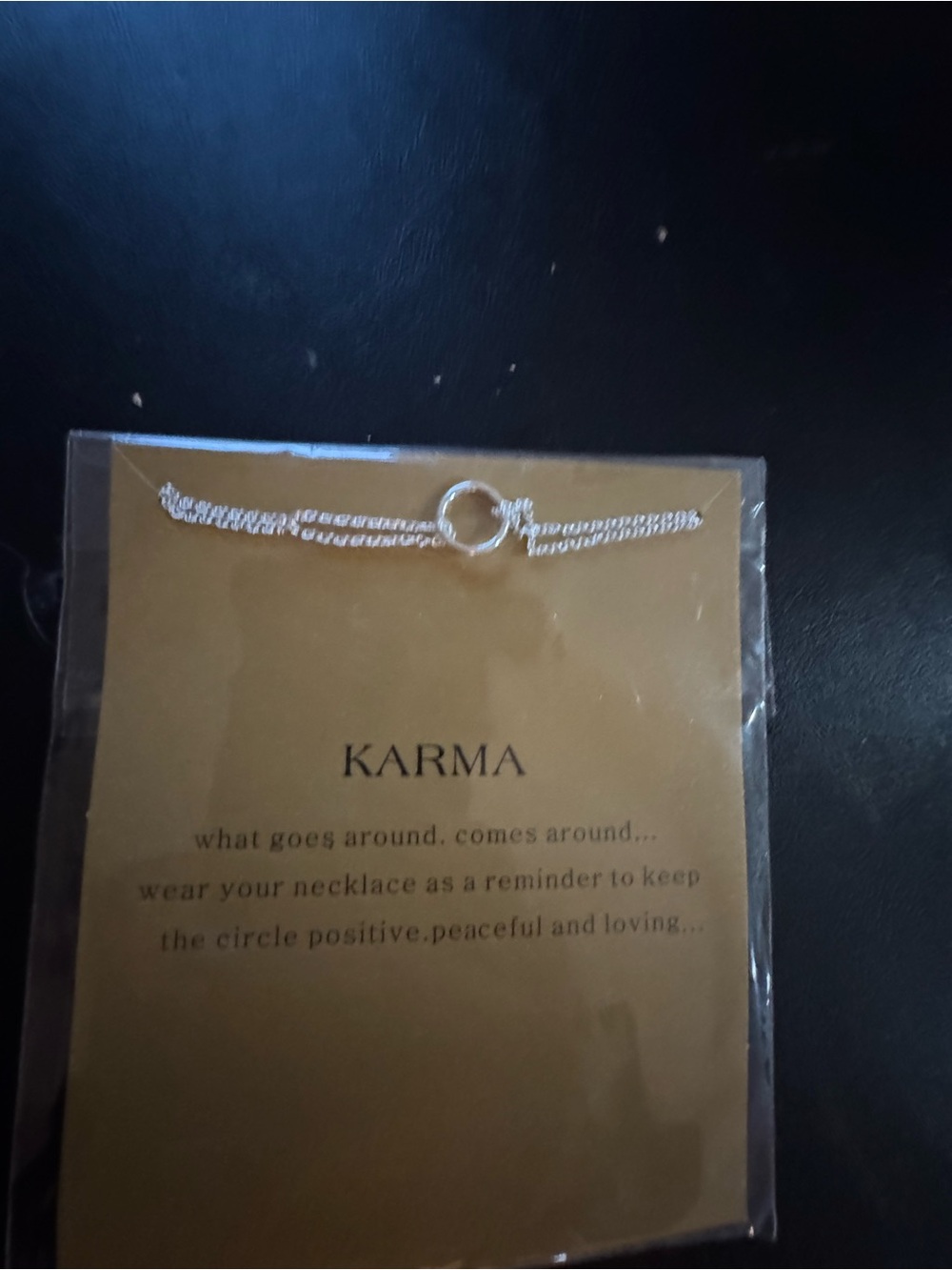 Karma Silver Circle Pendant Necklace - Silver